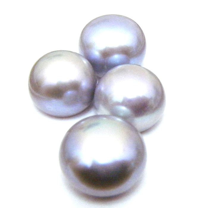 Grey 12-13mm Half Drilled Button Single Pearls